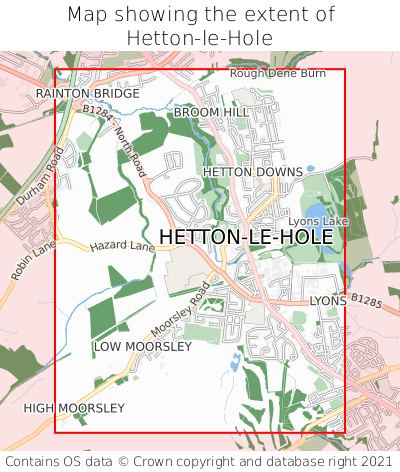 Map showing extent of Hetton-le-Hole as bounding box