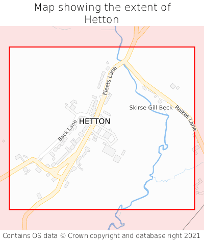 Map showing extent of Hetton as bounding box