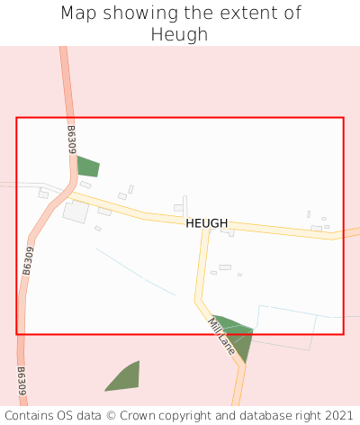 Map showing extent of Heugh as bounding box