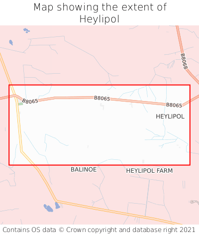 Map showing extent of Heylipol as bounding box