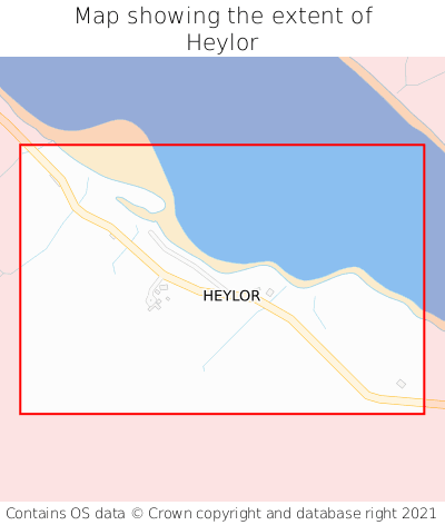 Map showing extent of Heylor as bounding box