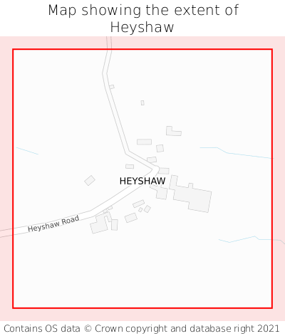 Map showing extent of Heyshaw as bounding box