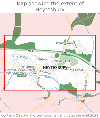 Map showing extent of Heytesbury as bounding box