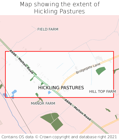 Map showing extent of Hickling Pastures as bounding box
