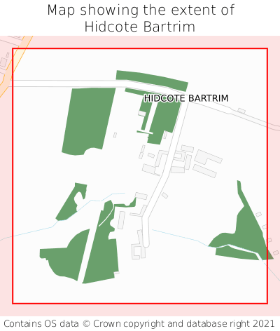 Map showing extent of Hidcote Bartrim as bounding box