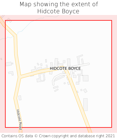 Map showing extent of Hidcote Boyce as bounding box