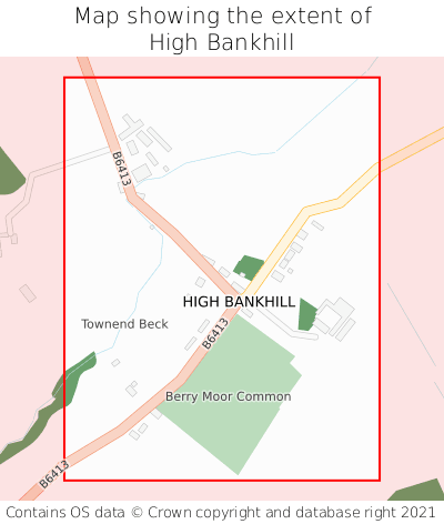 Map showing extent of High Bankhill as bounding box