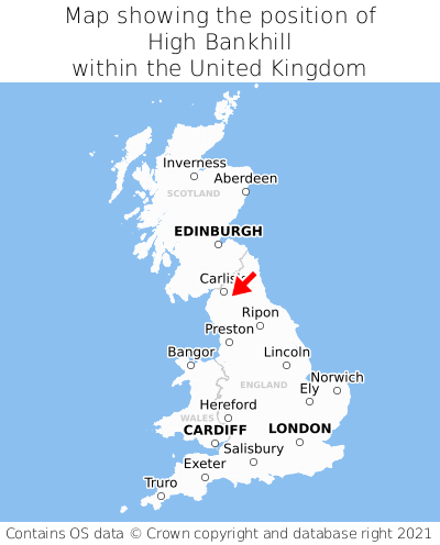 Map showing location of High Bankhill within the UK