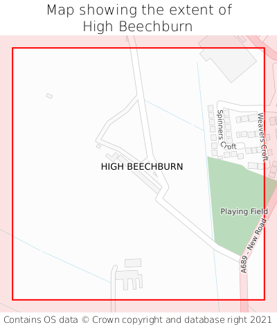 Map showing extent of High Beechburn as bounding box