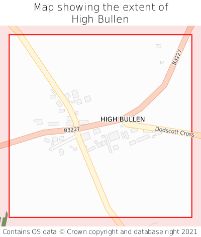 Map showing extent of High Bullen as bounding box