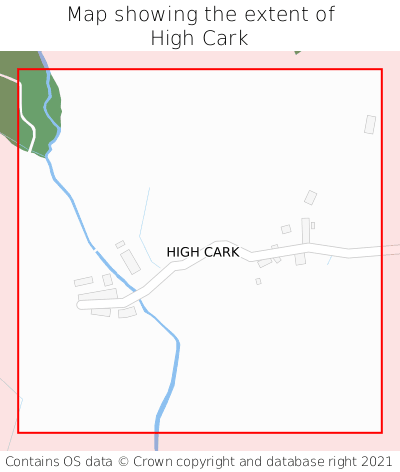 Map showing extent of High Cark as bounding box