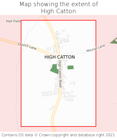 Map showing extent of High Catton as bounding box