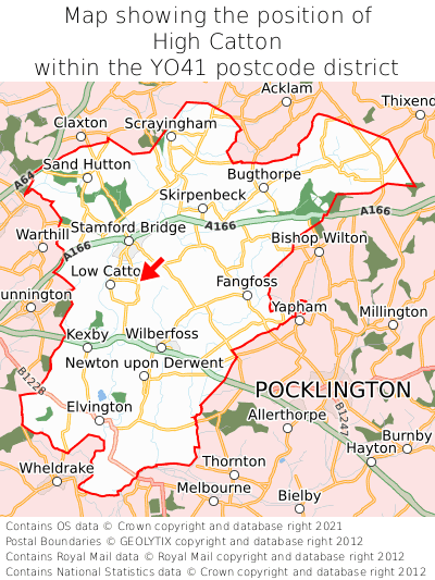 Map showing location of High Catton within YO41
