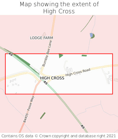 Map showing extent of High Cross as bounding box