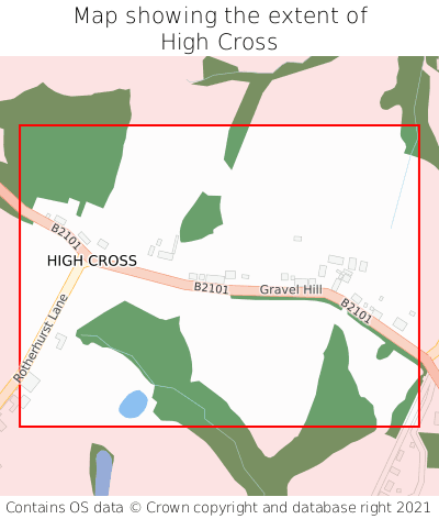 Map showing extent of High Cross as bounding box