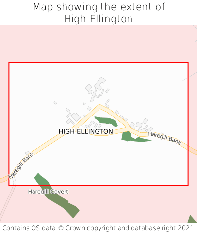 Map showing extent of High Ellington as bounding box