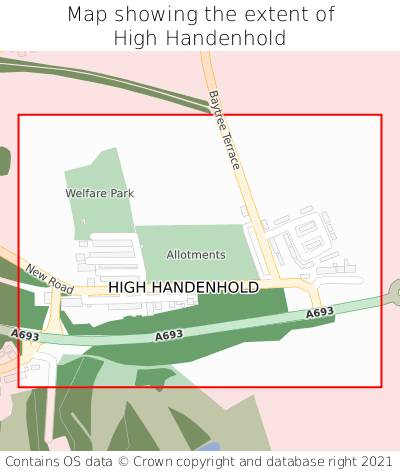 Map showing extent of High Handenhold as bounding box