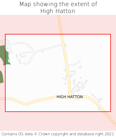 Map showing extent of High Hatton as bounding box