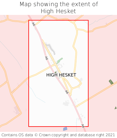 Map showing extent of High Hesket as bounding box