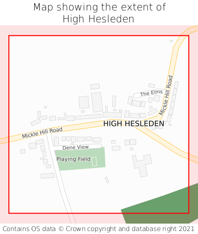 Map showing extent of High Hesleden as bounding box
