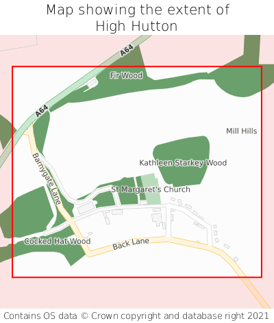 Map showing extent of High Hutton as bounding box