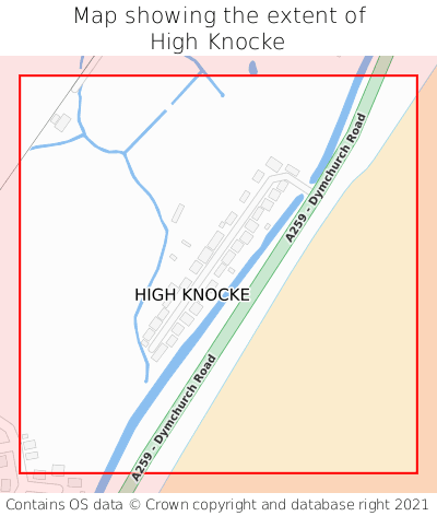 Map showing extent of High Knocke as bounding box