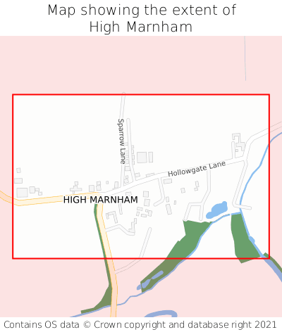 Map showing extent of High Marnham as bounding box