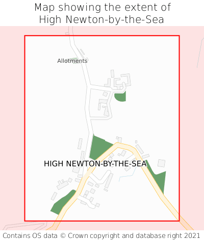 Map showing extent of High Newton-by-the-Sea as bounding box