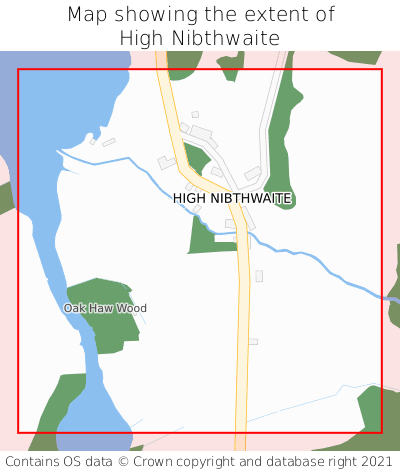 Map showing extent of High Nibthwaite as bounding box