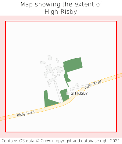 Map showing extent of High Risby as bounding box