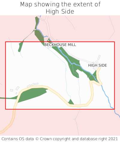 Map showing extent of High Side as bounding box