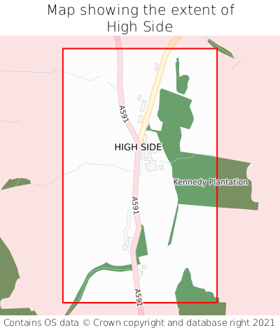 Map showing extent of High Side as bounding box