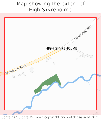 Map showing extent of High Skyreholme as bounding box