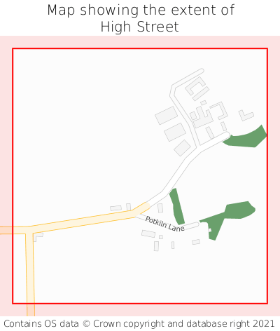 Map showing extent of High Street as bounding box