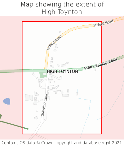 Map showing extent of High Toynton as bounding box