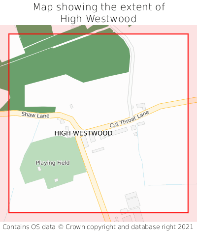 Map showing extent of High Westwood as bounding box