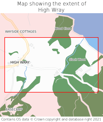 Map showing extent of High Wray as bounding box