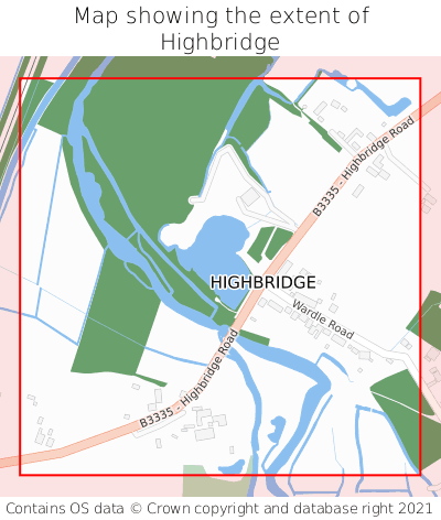 Map showing extent of Highbridge as bounding box