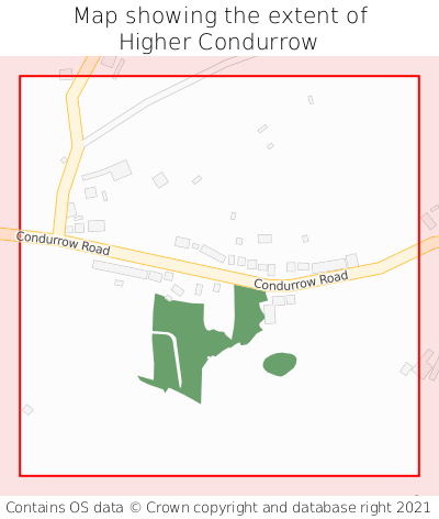 Map showing extent of Higher Condurrow as bounding box