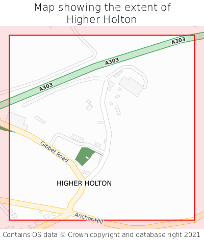 Map showing extent of Higher Holton as bounding box