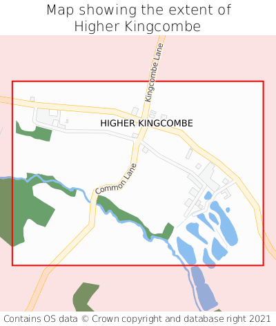 Map showing extent of Higher Kingcombe as bounding box