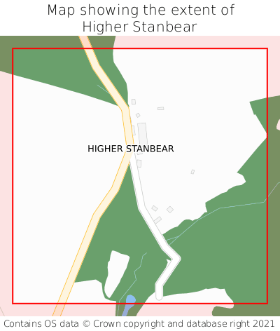 Map showing extent of Higher Stanbear as bounding box