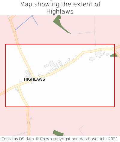 Map showing extent of Highlaws as bounding box
