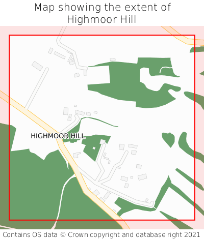 Map showing extent of Highmoor Hill as bounding box