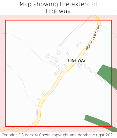 Map showing extent of Highway as bounding box