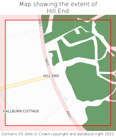 Map showing extent of Hill End as bounding box