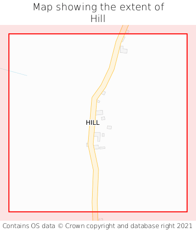 Map showing extent of Hill as bounding box