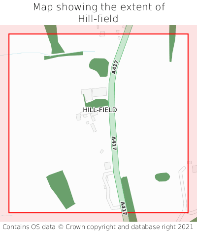 Map showing extent of Hill-field as bounding box