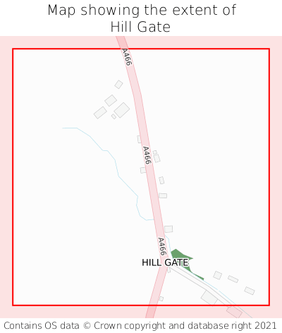 Map showing extent of Hill Gate as bounding box