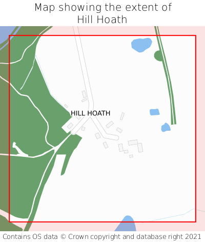 Map showing extent of Hill Hoath as bounding box